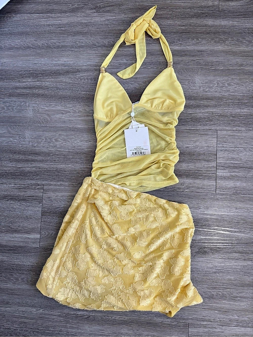 RNWY Yellow Halter Mini Dress NWT